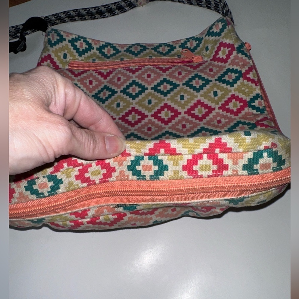 Kavu Geometric Pink and Green Crossbody Bag - Picture 9 of 10